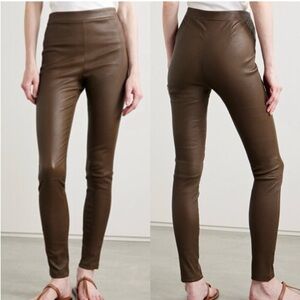 Theory Dark Brown Abdelle leather legging